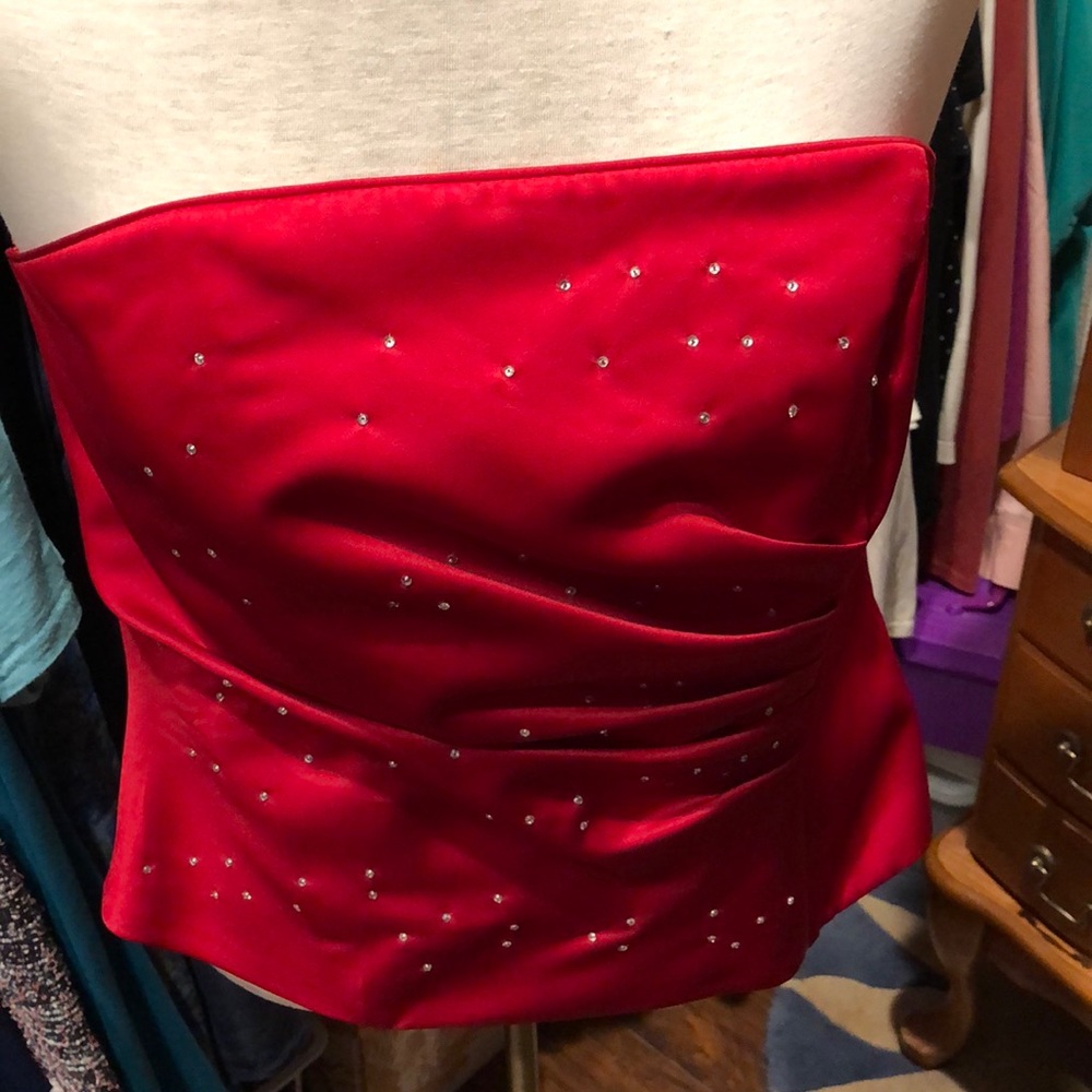 Red 2 piece evening gown